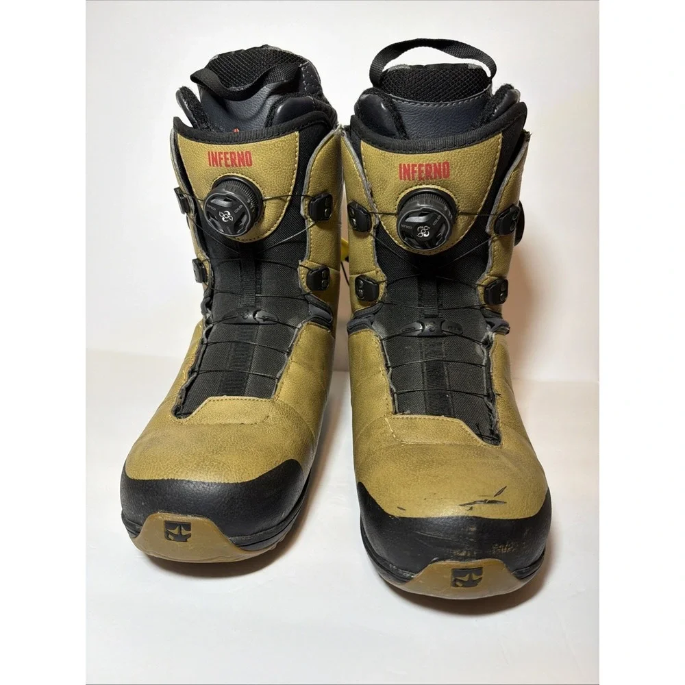 Rome Inferno Double Boa Men's Snowboard Boots size 10.5  Kaki, Color